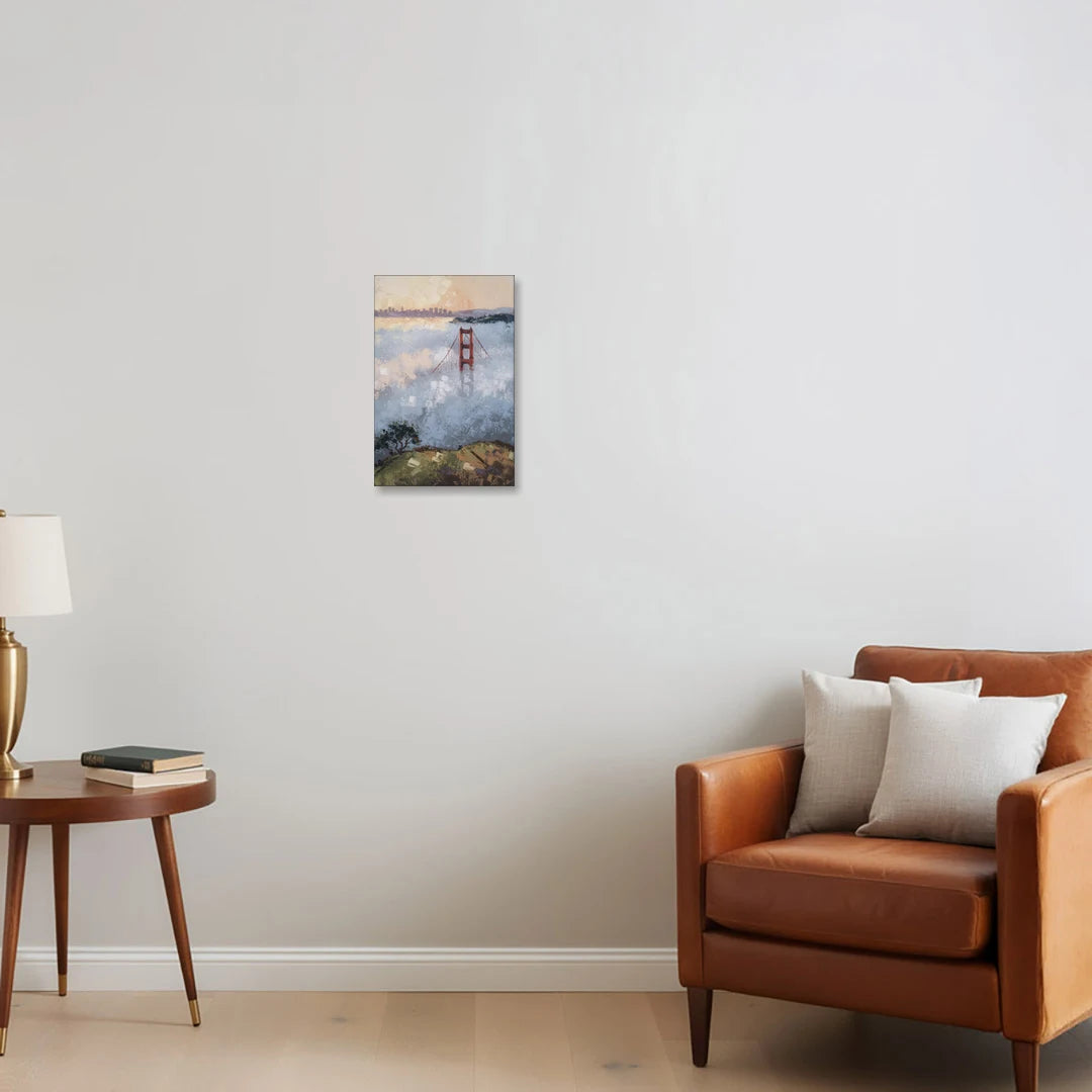 San Francisco Foggy Morning - Canvas Wall Art - Sofa - 12x18