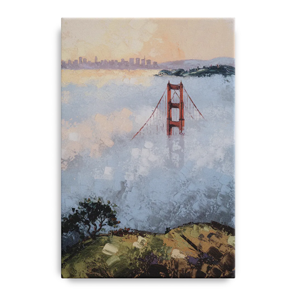 San Francisco Foggy Morning Front - Canvas Wall Art