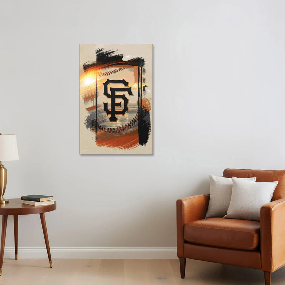 San Francisco Giants Logo Design - Canvas Wall Art - Sofa - 24x36