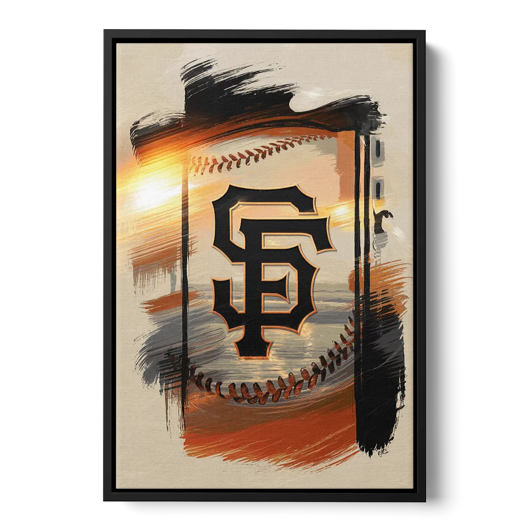 San Francisco Giants Logo Design Front - Black Canvas Wall Art