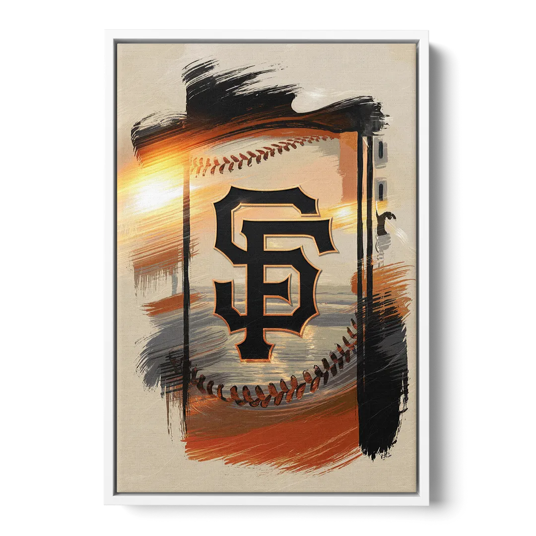 San Francisco Giants Logo Design Front - White Canvas Wall Art