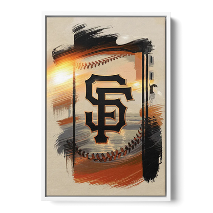 San Francisco Giants Logo Design Front - White Canvas Wall Art
