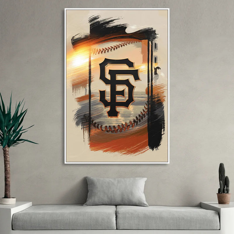 San Francisco Giants Logo Design Sitting Room - White Canvas Wall Art