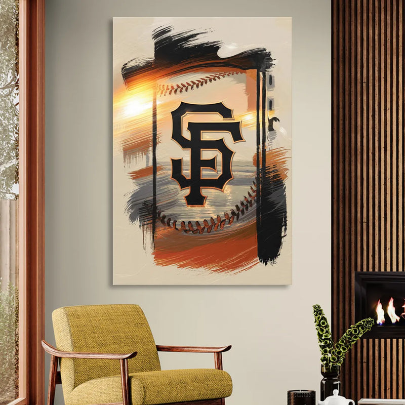 San Francisco Giants Logo Design Living Room - Canvas Wall Art