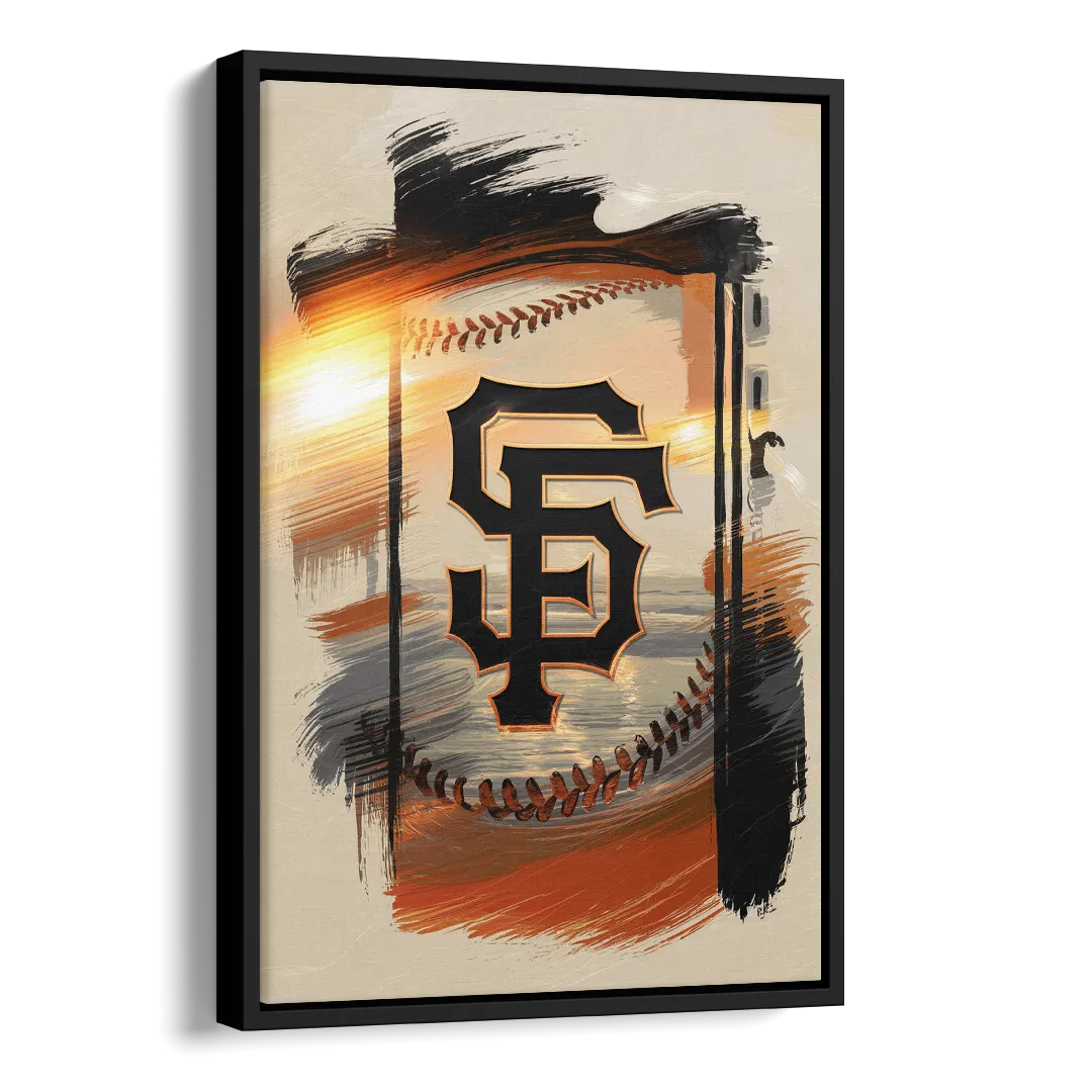 San Francisco Giants Logo Design Side - Black Canvas Wall Art