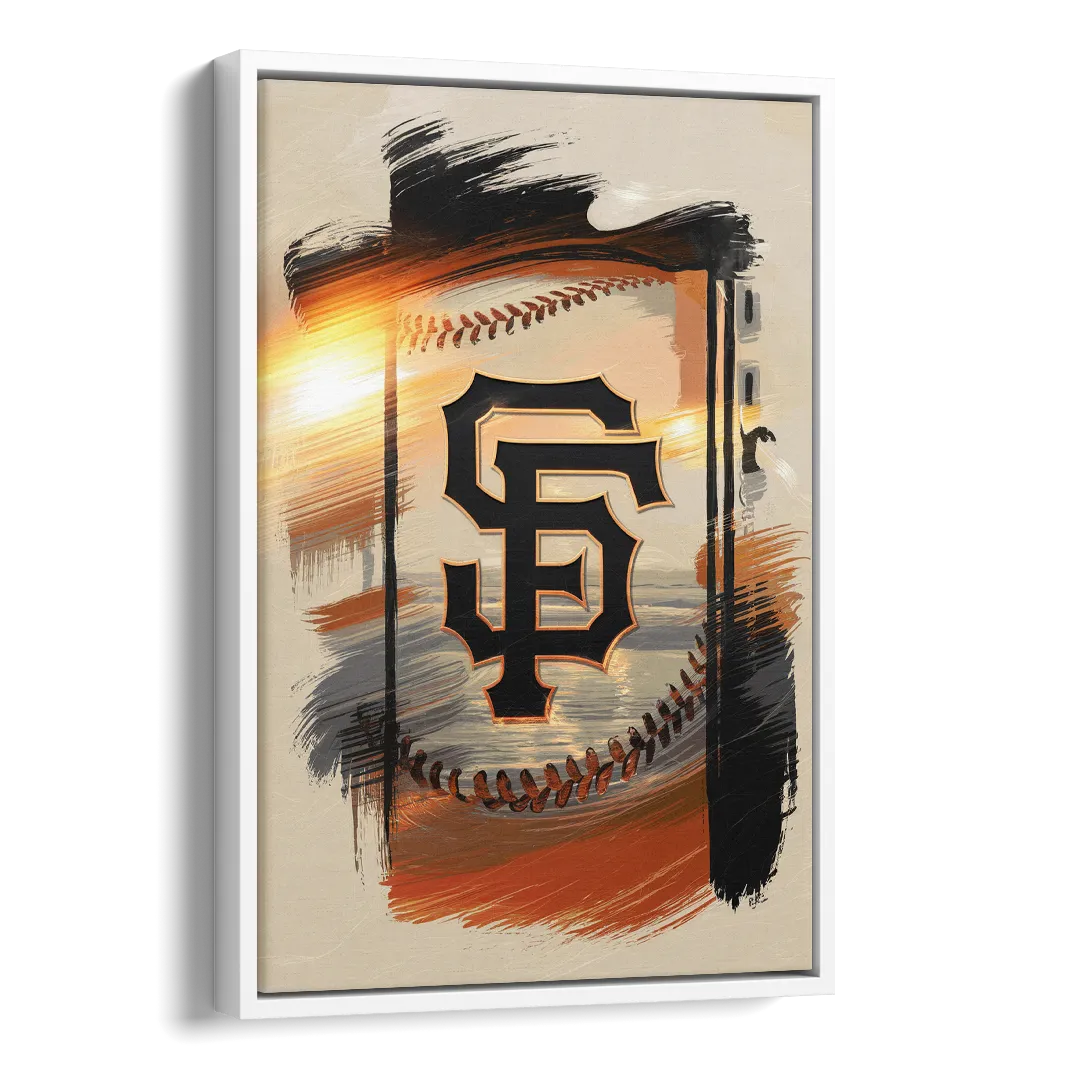 San Francisco Giants Logo Design Side - White Canvas Wall Art
