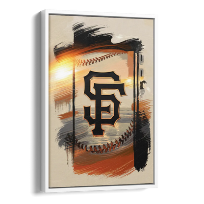 San Francisco Giants Logo Design Side - White Canvas Wall Art