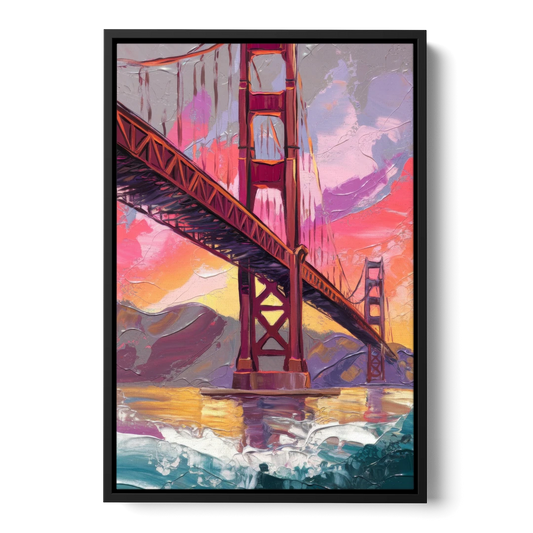 San Francisco Golden Gate Bridge - Black Framed Canvas Wall Art - Front