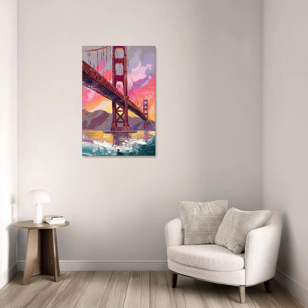 San Francisco Golden Gate Bridge - Canvas Wall Art - Sofa - 24x36