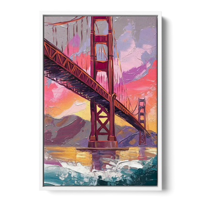 San Francisco Golden Gate Bridge Front - White Canvas Wall Art