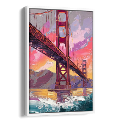San Francisco Golden Gate Bridge Side - White Canvas Wall Art
