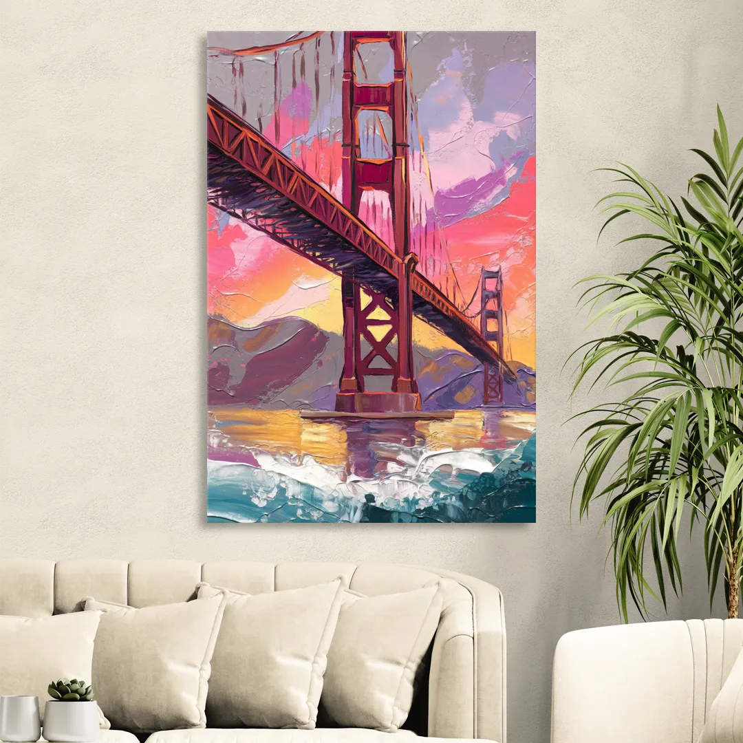 San Francisco Golden Gate Bridge Sitting Room - Canvas Wall Art