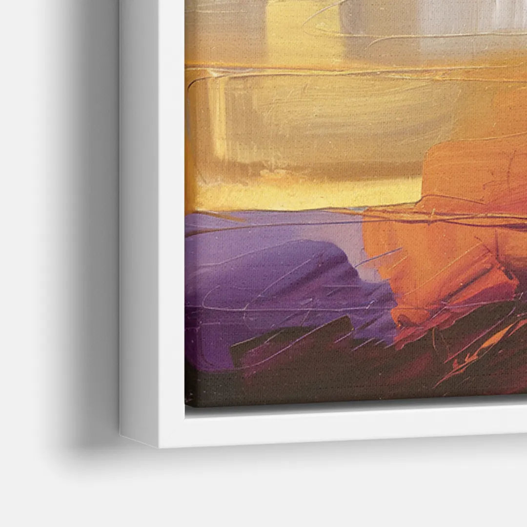 San Francisco Golden Hour Skyline - Close-Up White Frame Canvas