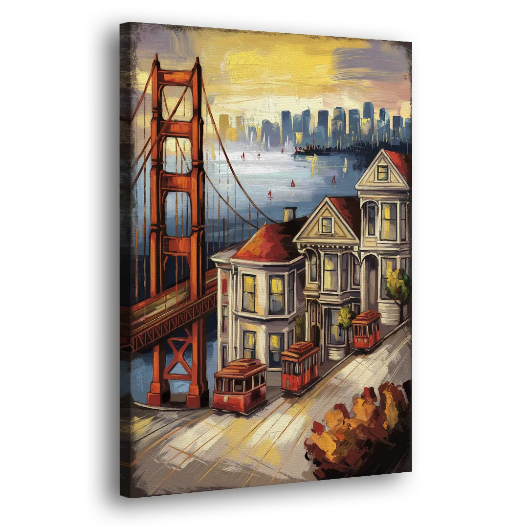 San Francisco Historic Architecture Side - Canvas Wall Art