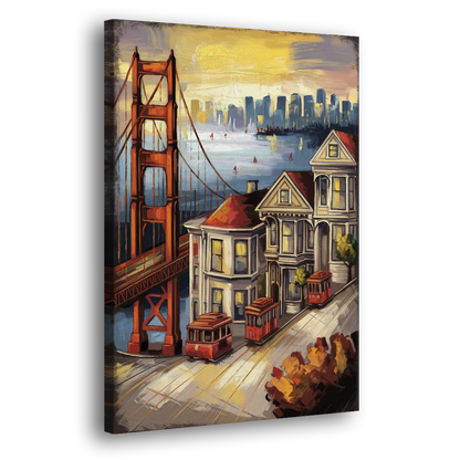 San Francisco Historic Architecture Side - Canvas Wall Art