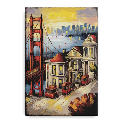 San Francisco Historic Architecture Front - Canvas Wall Art