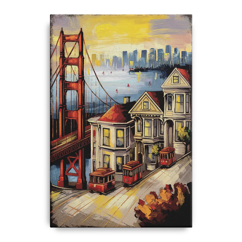 San Francisco Historic Architecture Front - Canvas Wall Art
