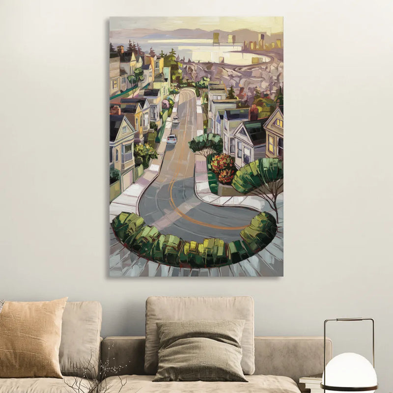 San Francisco Lombard Street Icon Living Room - Canvas Wall Art