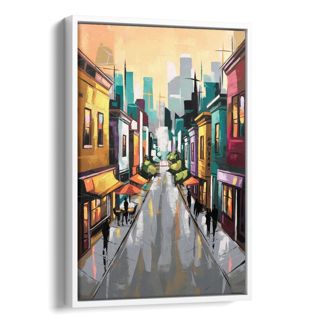 San Francisco Mission District Vibes Side - White Canvas Wall Art