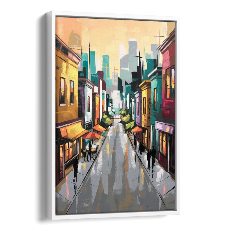 San Francisco Mission District Vibes Side - White Canvas Wall Art