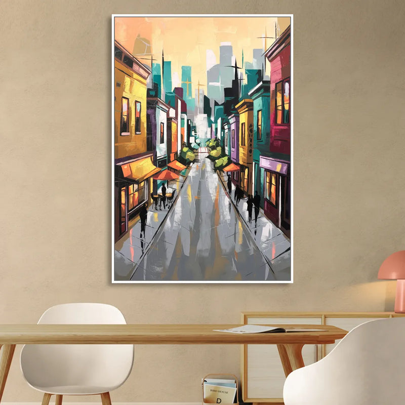 San Francisco Mission District Vibes Living Room - White Canvas Wall Art