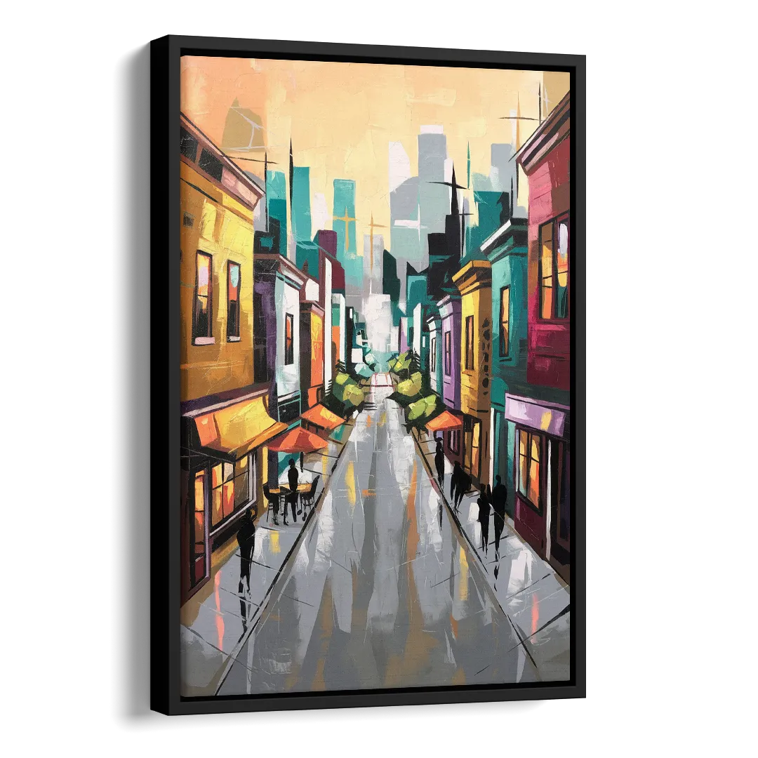 San Francisco Mission District Vibes Side - Black Canvas Wall Art