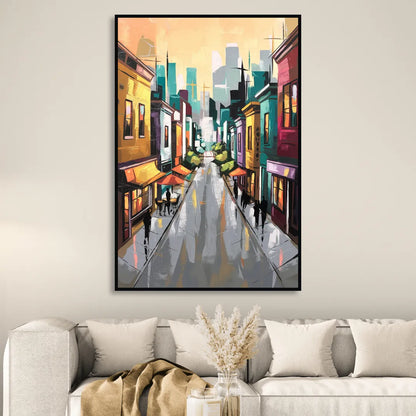 San Francisco Mission District Vibes Sitting Room - Black Canvas Wall Art