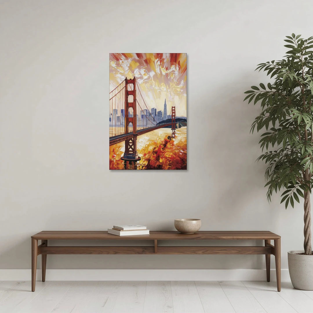 San Francisco Skyline Silhouette - Canvas Wall Art - Coffee Table - 24x36