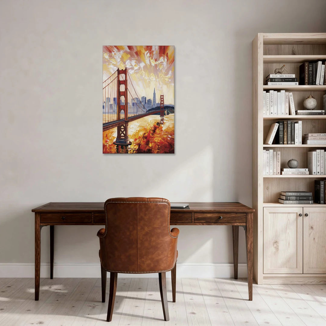 San Francisco Skyline Silhouette - Canvas Wall Art - Office - 24x36