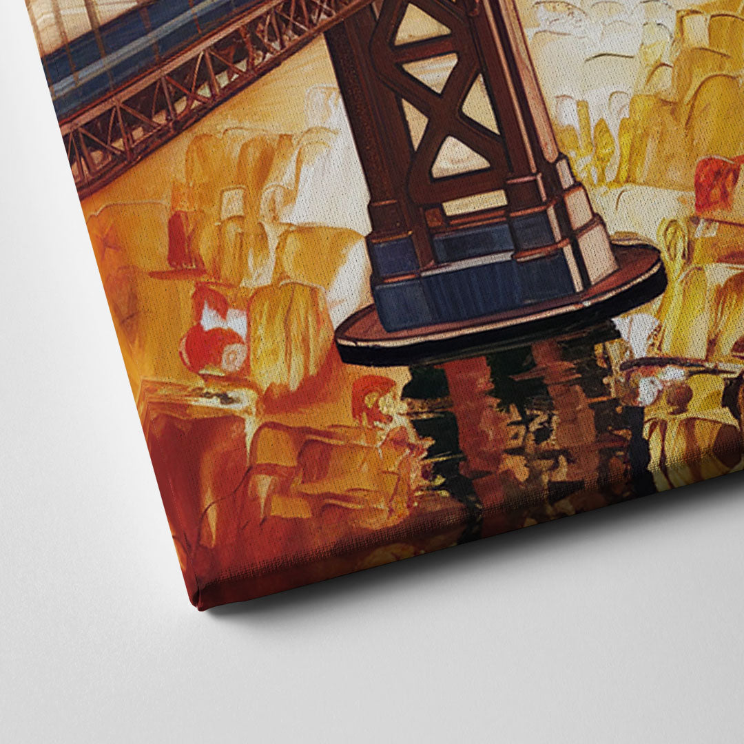 San Francisco Skyline Silhouette Canvas Close Up