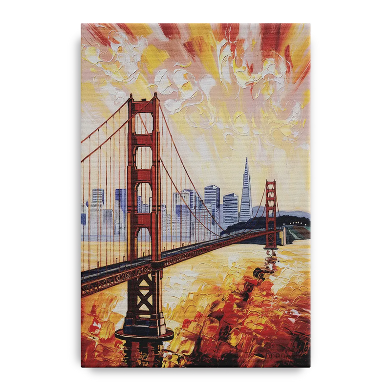 San Francisco Skyline Silhouette Front - Canvas Wall Art