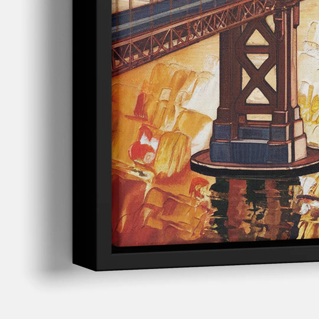 San Francisco Skyline Silhouette - Close-Up Black Frame Canvas