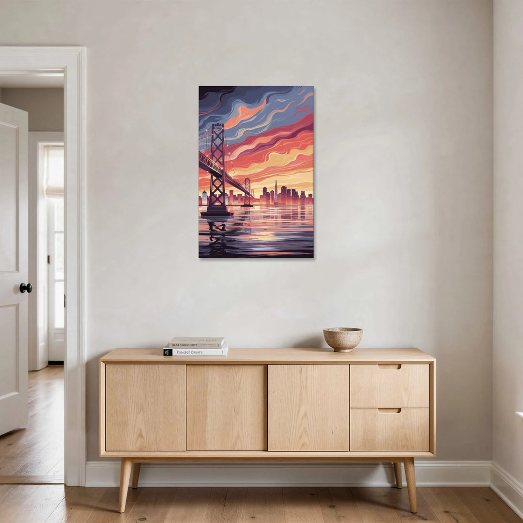 San Francisco Skyline at Sunset - Canvas Wall Art - Coffee Table - 24x36