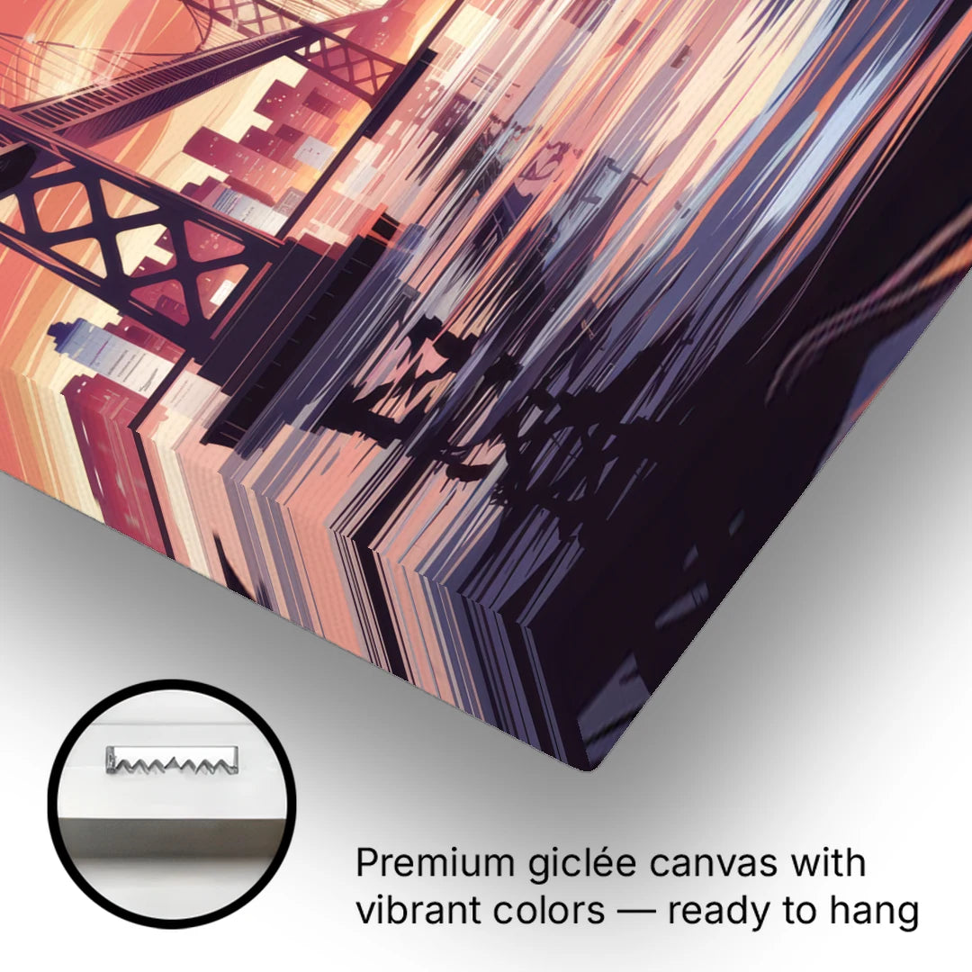 San Francisco Skyline at Sunset - Canvas Wall Art - Gallery Wrap Corner