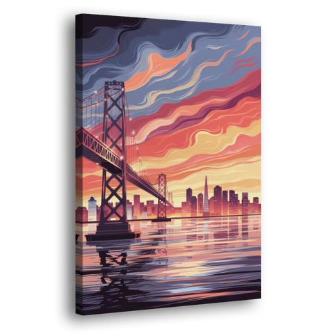 San Francisco Skyline at Sunset - Canvas Wall Art - Side