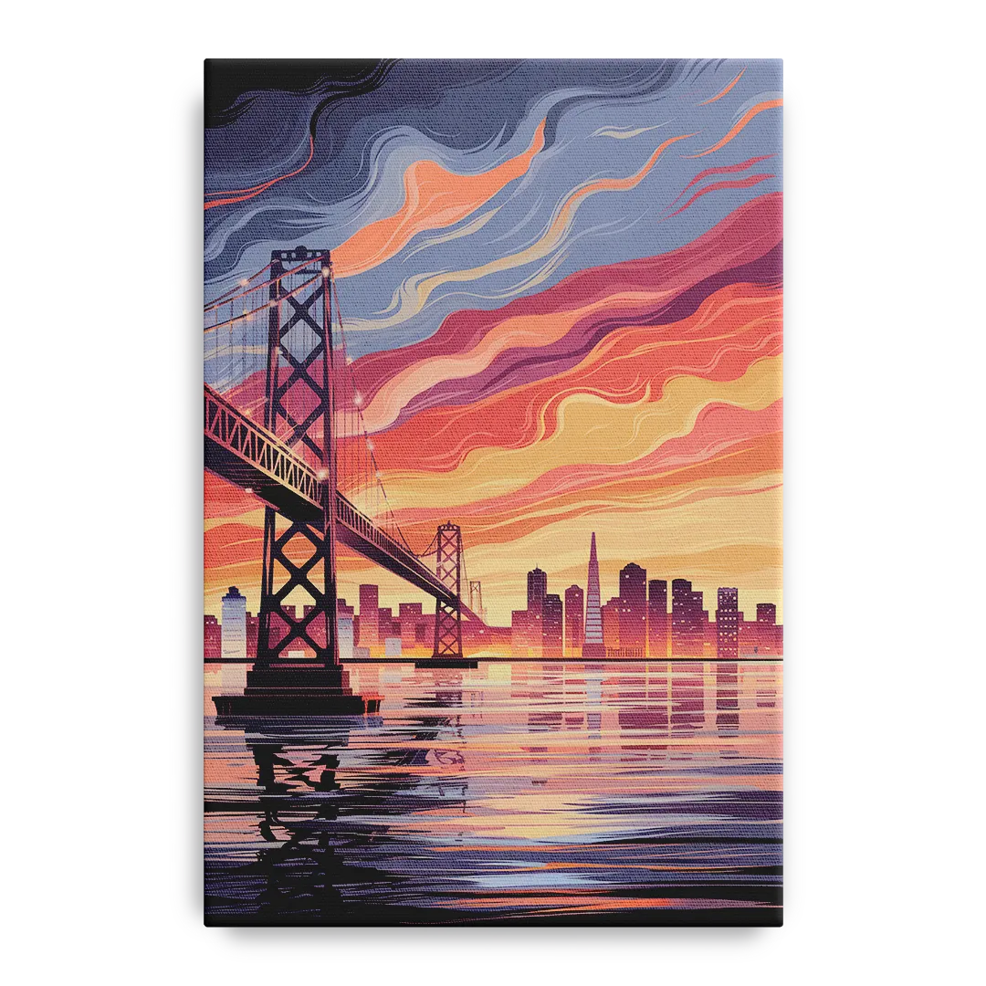 San Francisco Skyline at Sunset Front - Canvas Wall Art