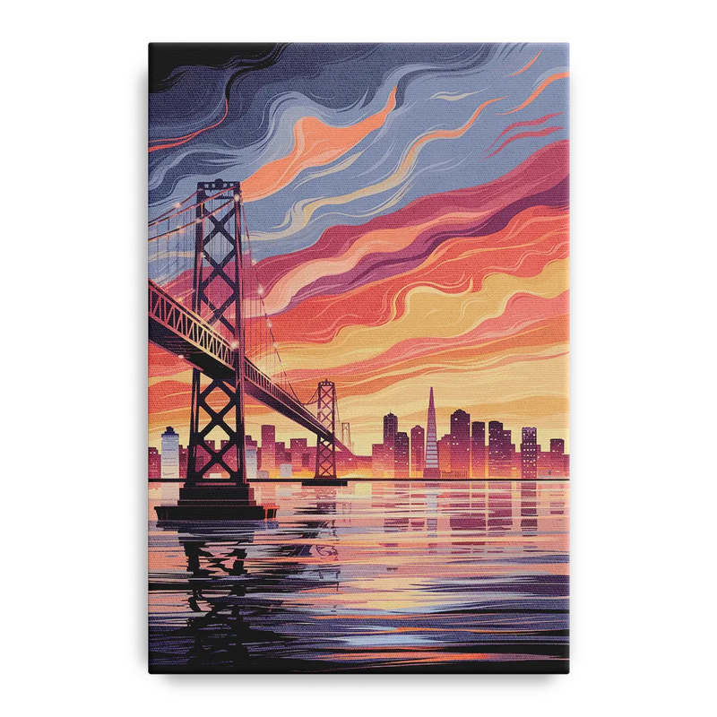 San Francisco Skyline at Sunset Front - Canvas Wall Art