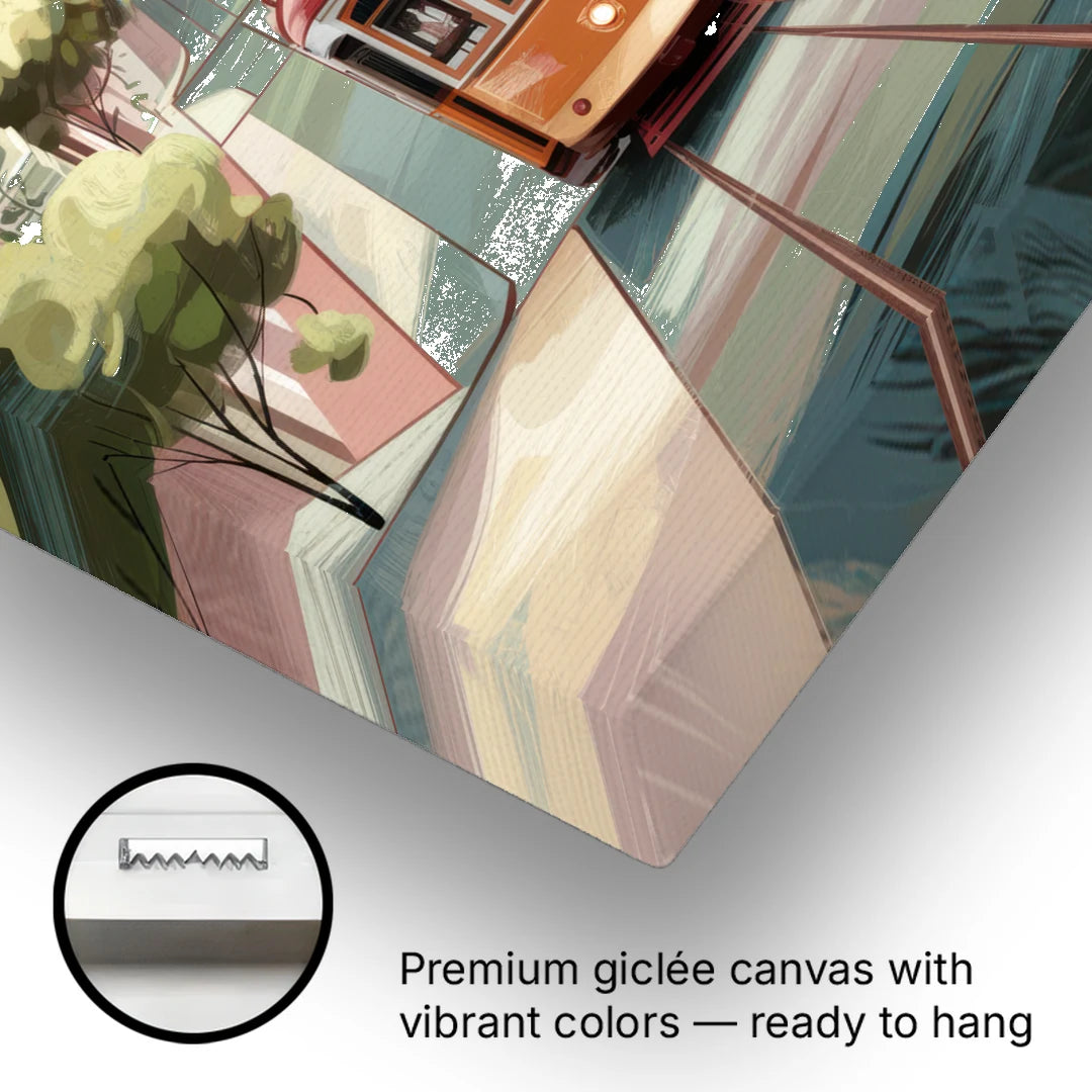 San Francisco Streetcar Charm - Canvas Wall Art - Gallery Wrap Corner