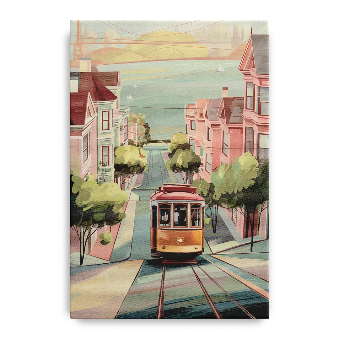 San Francisco Streetcar Charm Front - Canvas Wall Art