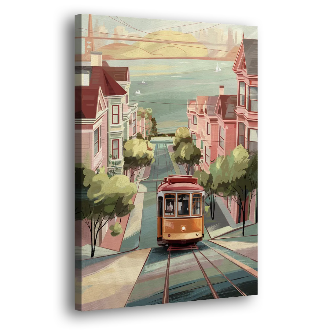 San Francisco Streetcar Charm Side - Canvas Wall Art