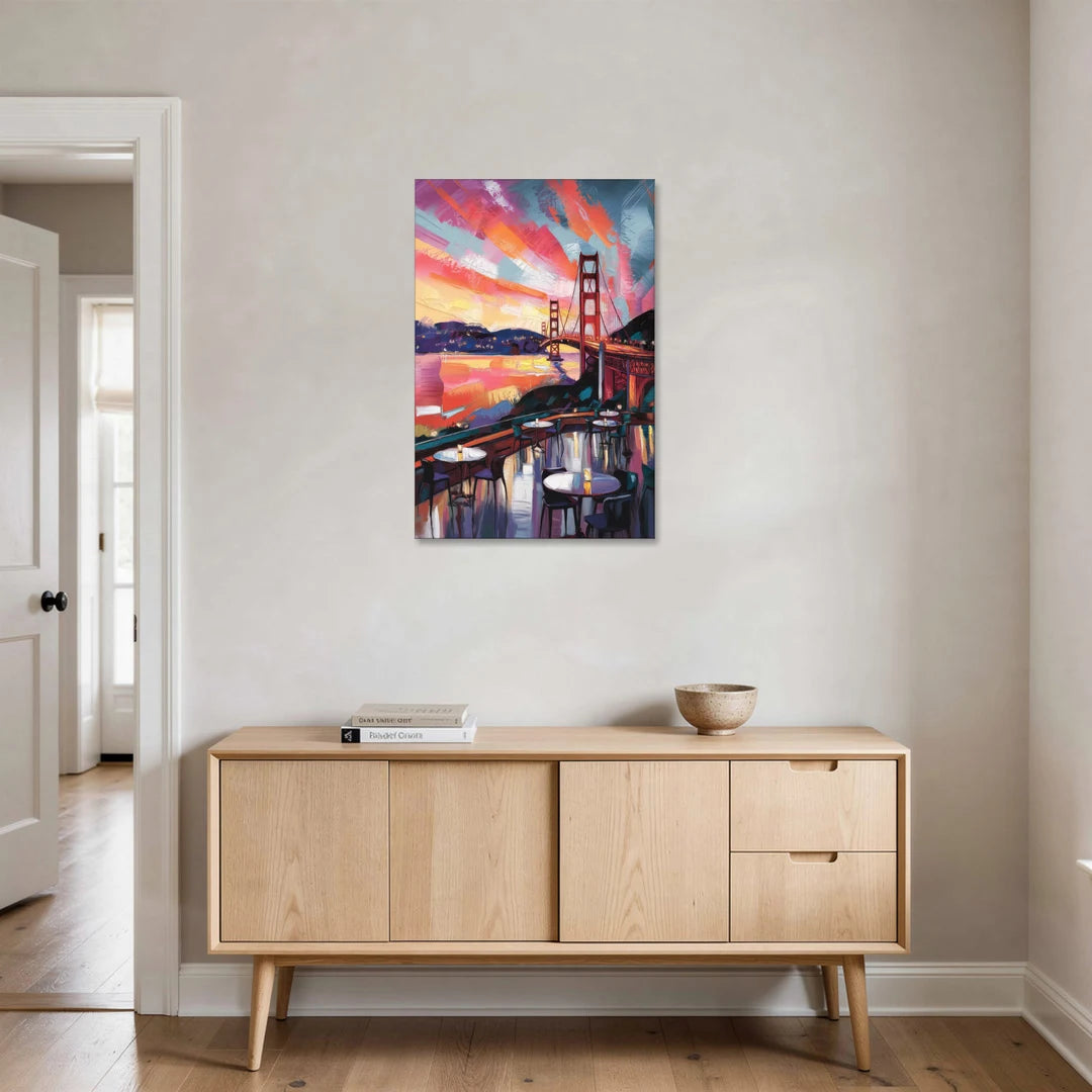 San Francisco Sunset Over the Bay - Canvas Wall Art - Coffee Table - 24x36