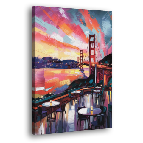 San Francisco Sunset Over the Bay - Canvas Wall Art - Side