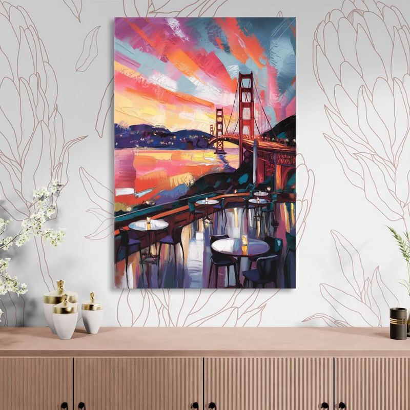 San Francisco Sunset Over the Bay Sitting Room - Canvas Wall Art