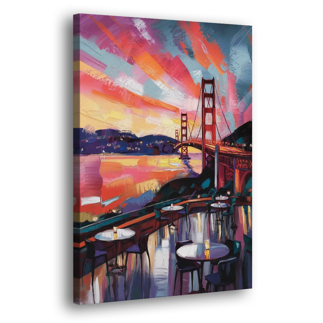 San Francisco Sunset Over the Bay Side - Canvas Wall Art