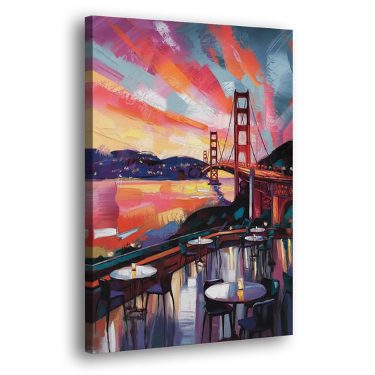 San Francisco Sunset Over the Bay Side - Canvas Wall Art