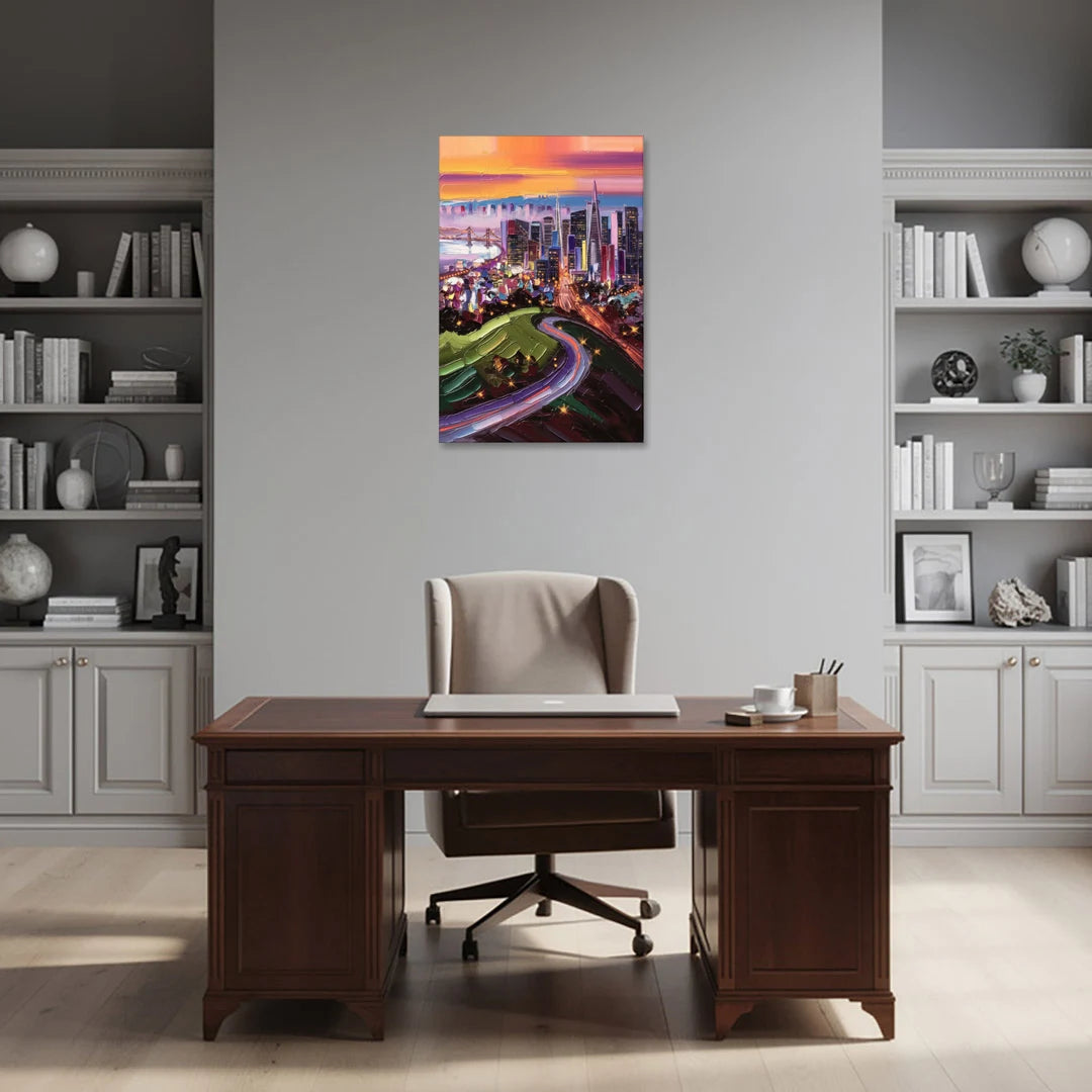 San Francisco Twin Peaks View - Canvas Wall Art - Office - 24x36