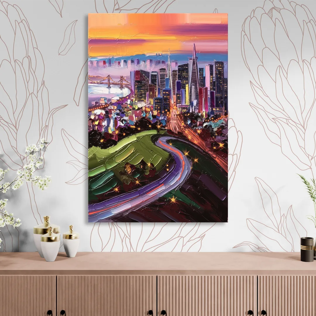 San Francisco Twin Peaks View Living Room - Canvas Wall Art