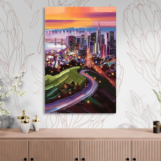 San Francisco Twin Peaks View Living Room - Canvas Wall Art
