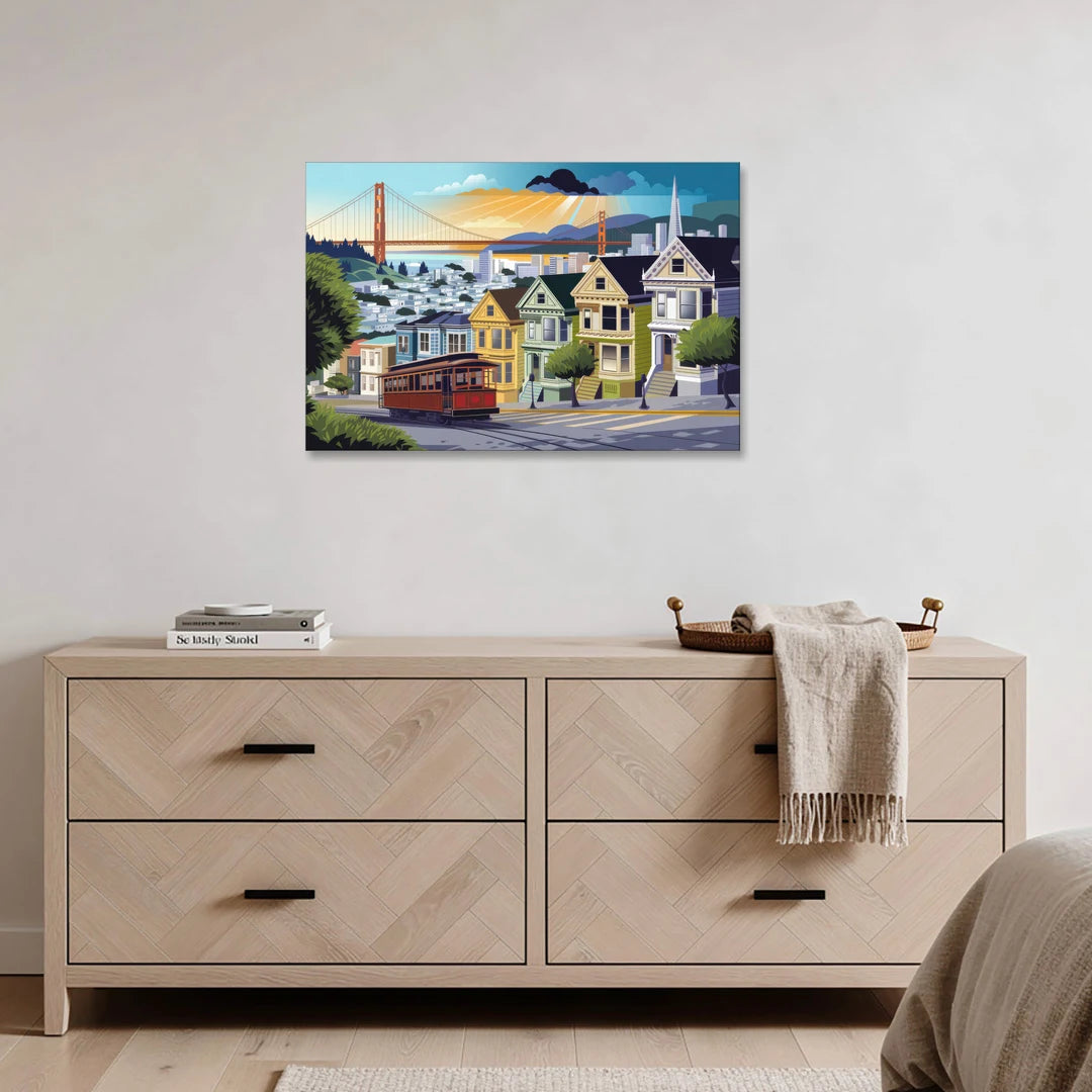 San Francisco Urban Landscape - Canvas Wall Art - Coffee Table - 36x24
