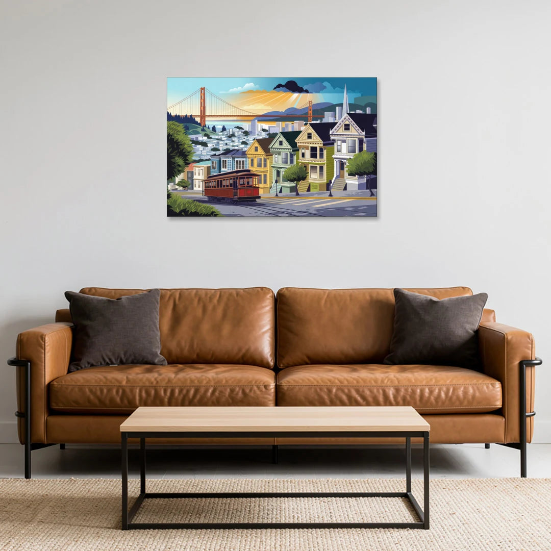 San Francisco Urban Landscape - Canvas Wall Art - Sofa - 36x24